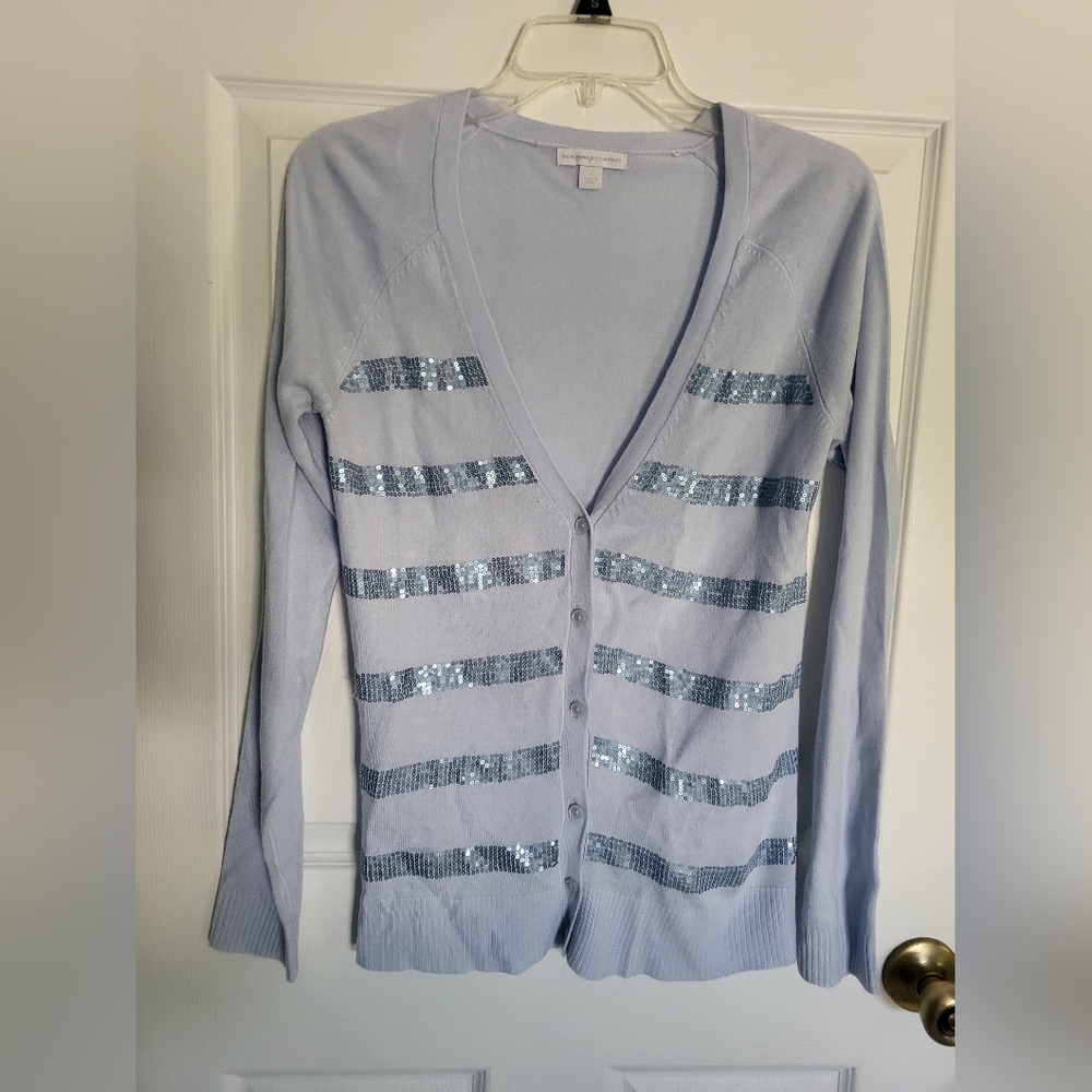New York & Company Cardigan Sequins